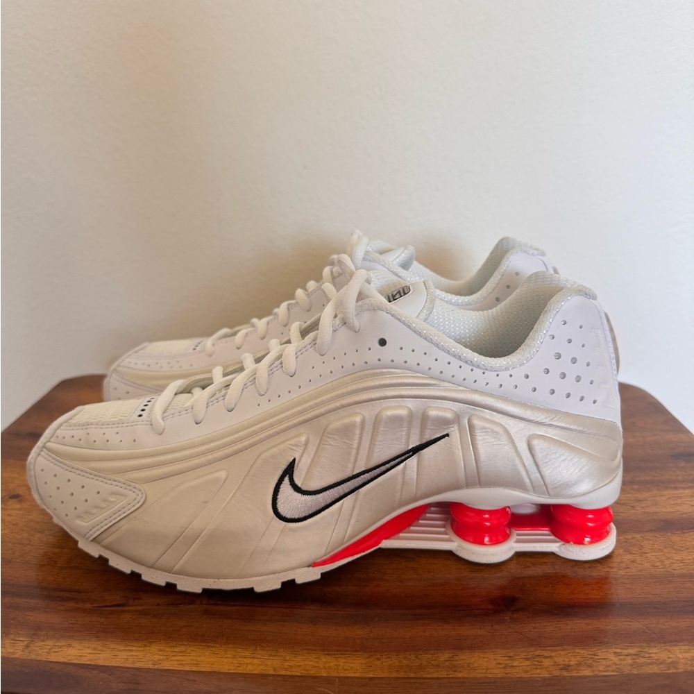 Nike White and Red Athletic Sneakers